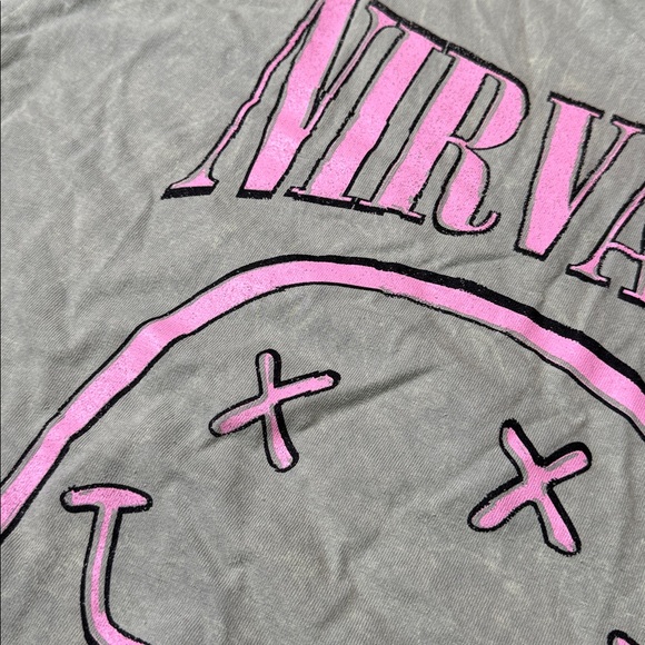 Nirvana washed dye bleach Band Tee Distressed large - Picture 5 of 7